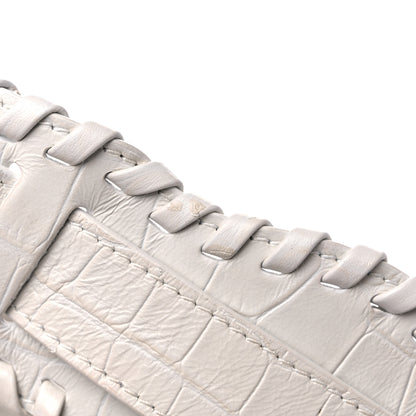Balenciaga Extra Supple Calfskin Crocodile Embossed Le Cagole Shoulder Bag XS White 15 of 16