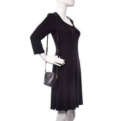 Prada Saffiano Lux Small Camera Crossbody Bag Black 2 of 9