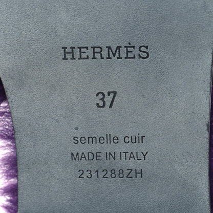 Hermes Woolskin Oran Sandals 37 Violet Fonce 6 of 8