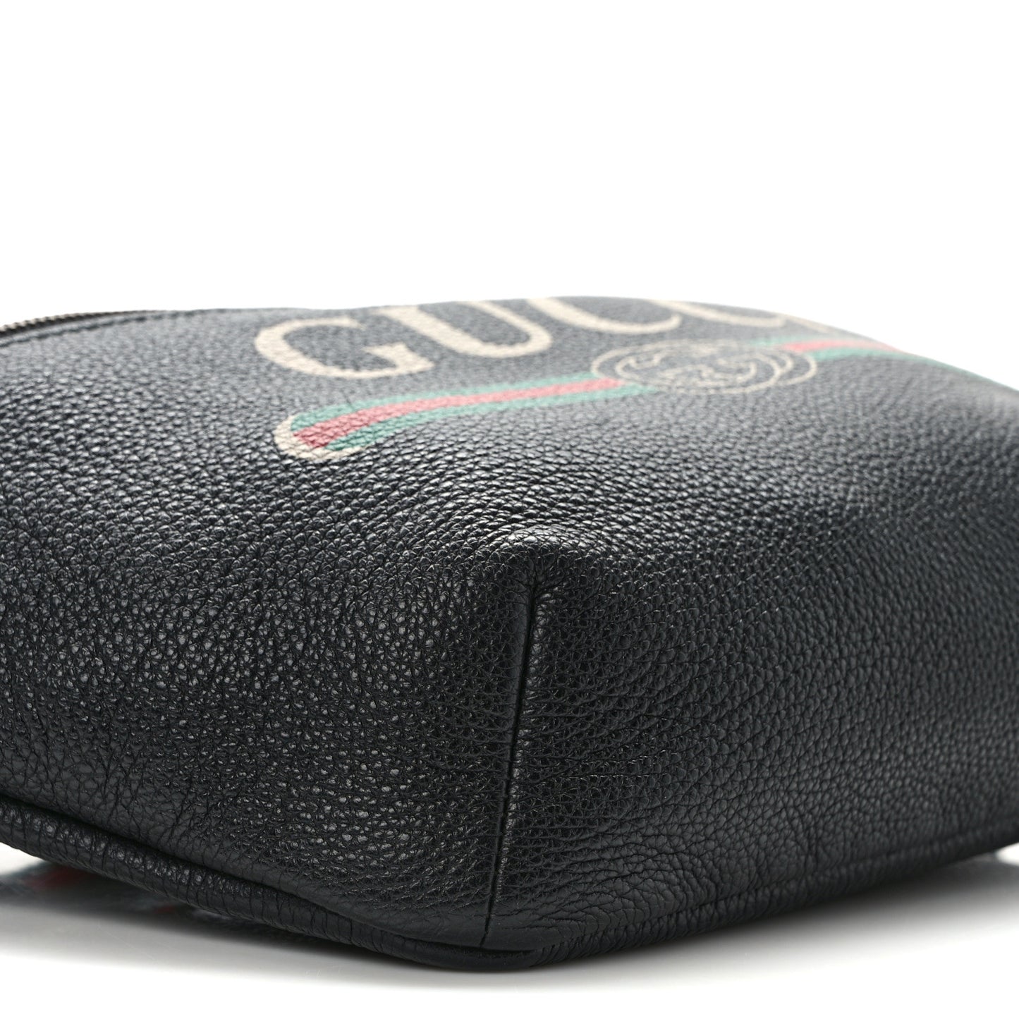 Grained Calfskin Logo Belt Bag Black