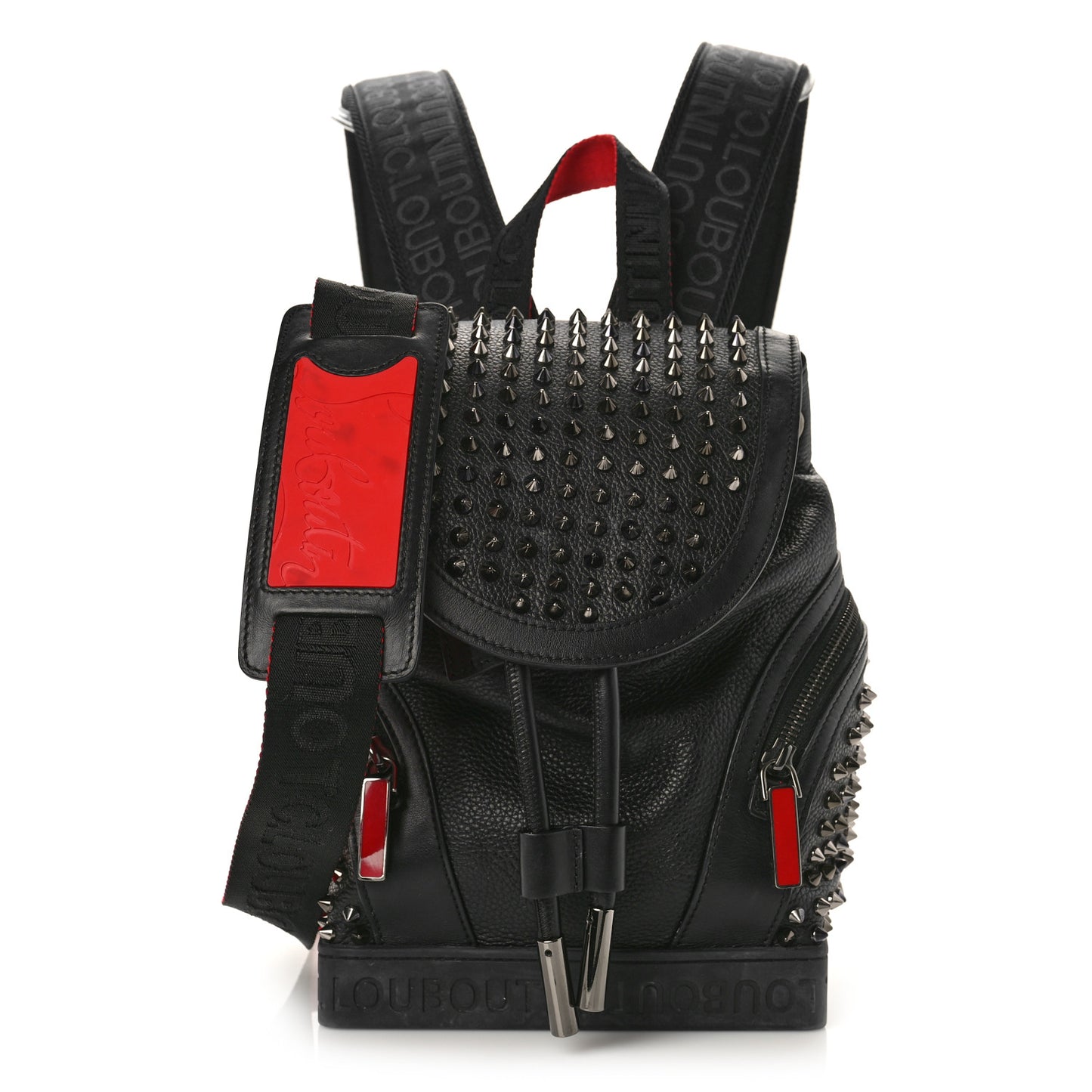Calfskin Spiked Small Explorafunk Backpack Black
