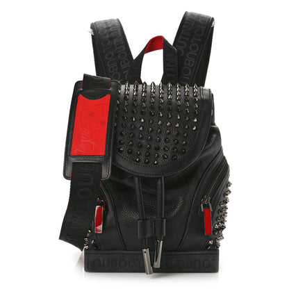 Christian Louboutin Calfskin Spiked Small Explorafunk Backpack Black 1 of 8