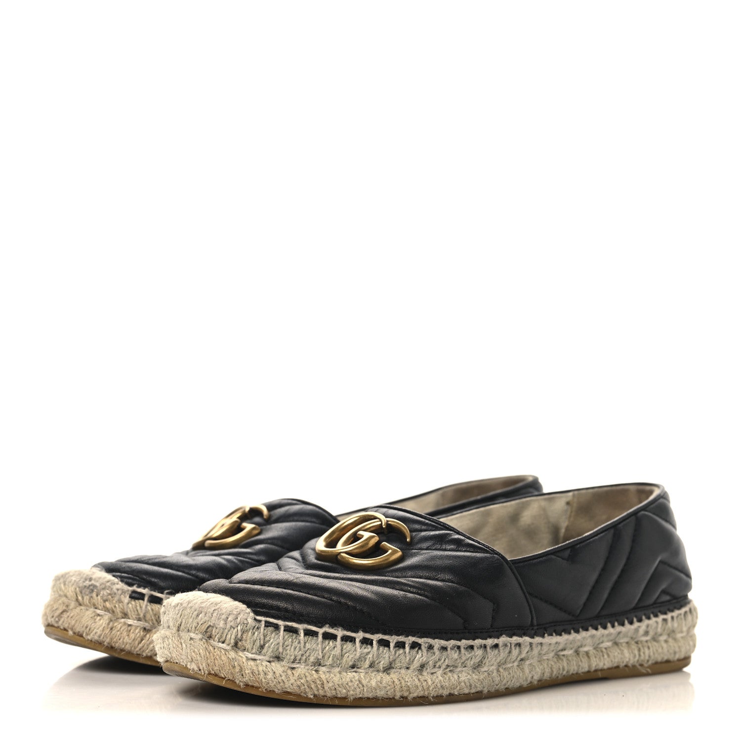 Gucci Nappa Matelasse GG Marmont Espadrilles 38 Black 4 of 10