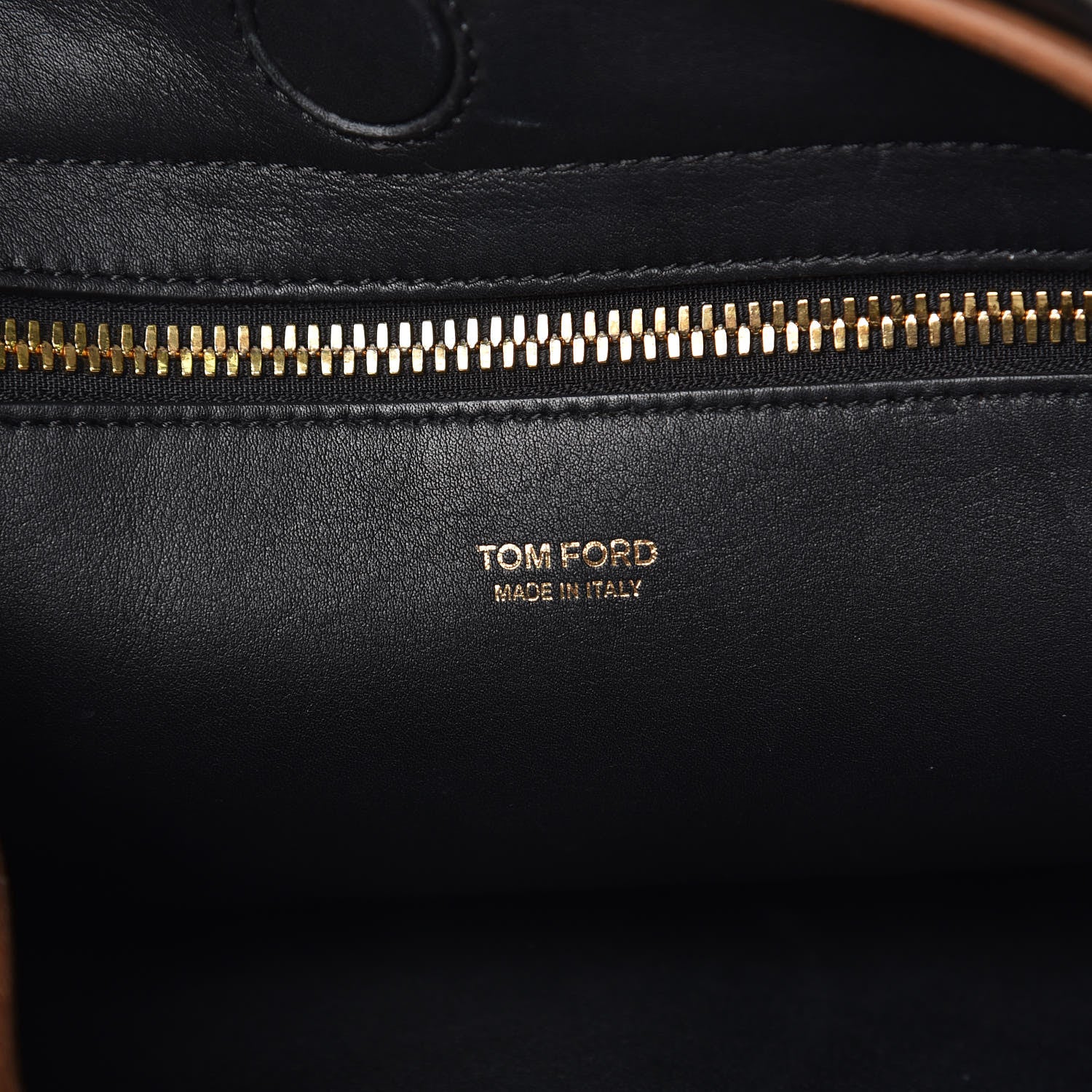 Tom Ford Calfskin Fisherman Hook Drawstring Hobo Bag Black 6 of 12