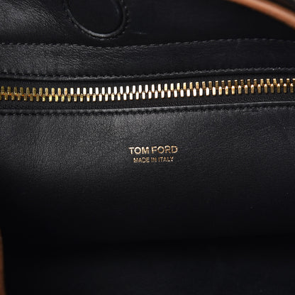 Tom Ford Calfskin Fisherman Hook Drawstring Hobo Bag Black 6 of 12