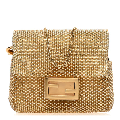 Fendi Glass Vitello King Beaded Mini Pico Baguette Charm Semolino 1 of 7