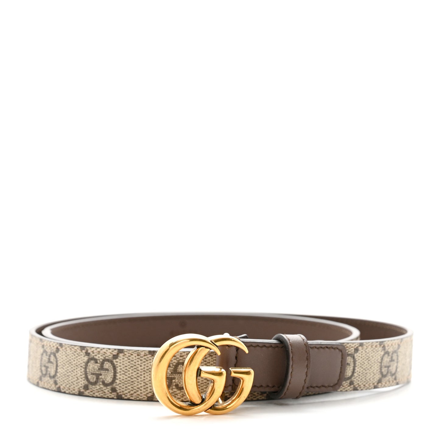 GG Supreme Monogram Matte Plutone Calfskin Double G 20mm Belt 85 34 Beige Ebony New Acero