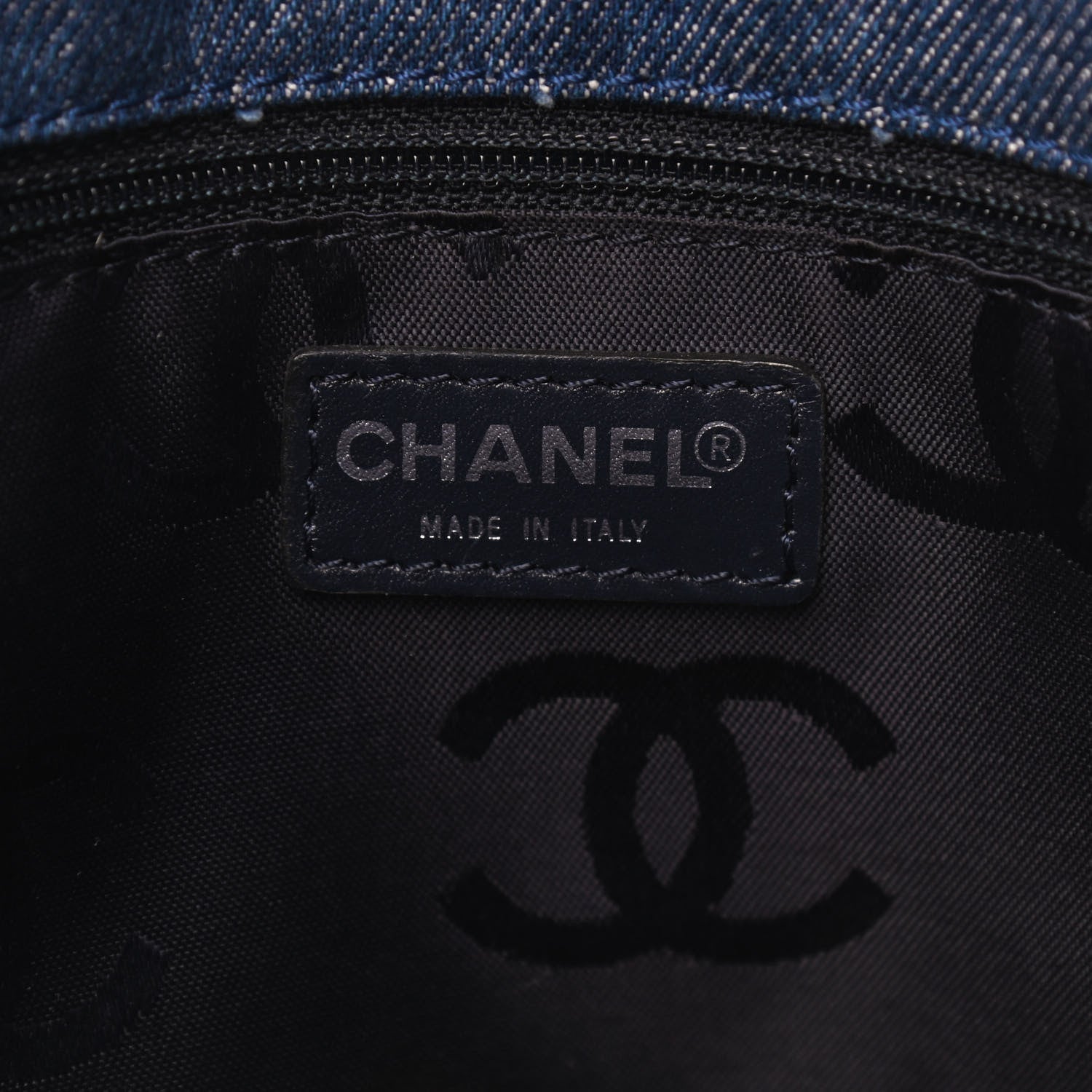 Chanel Denim Large CC Tote Dark Navy Blue 7 of 12
