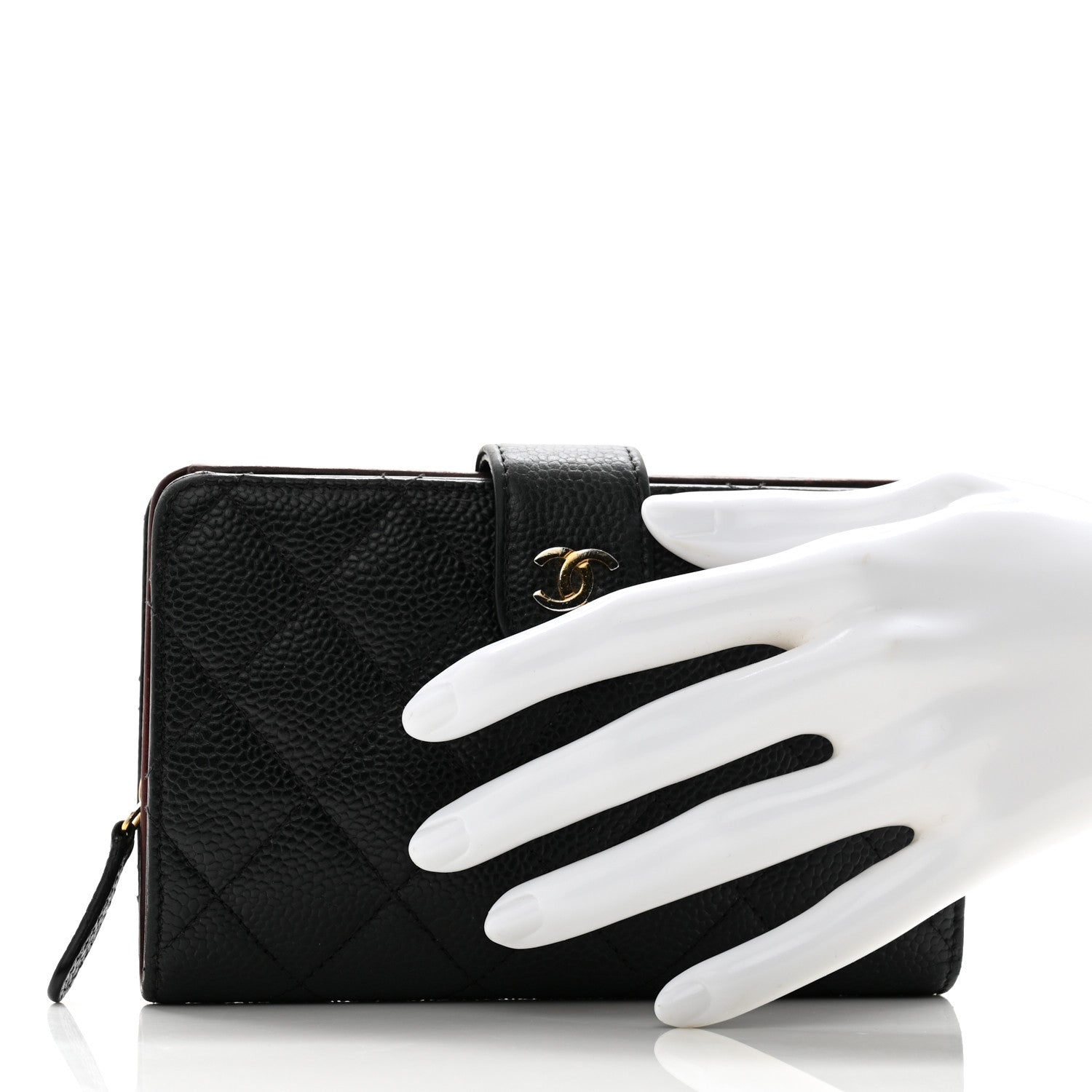 Chanel Caviar Quilted CC French Wallet Black 2 of 12