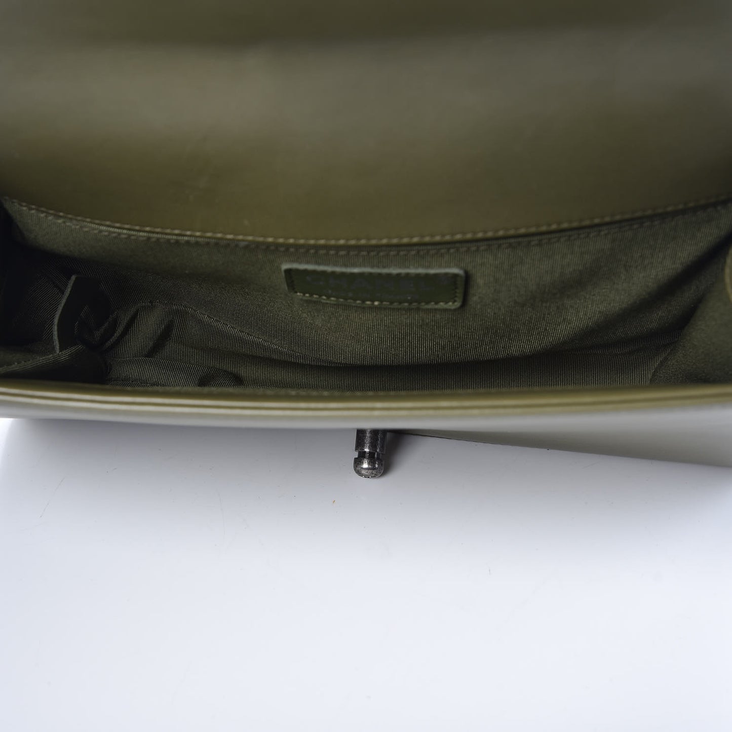 Tweed Lambskin Medium Boy Flap Khaki