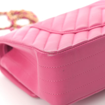 Chanel Lambskin Chevron Quilted Medium Double Flap Pink 12 of 24