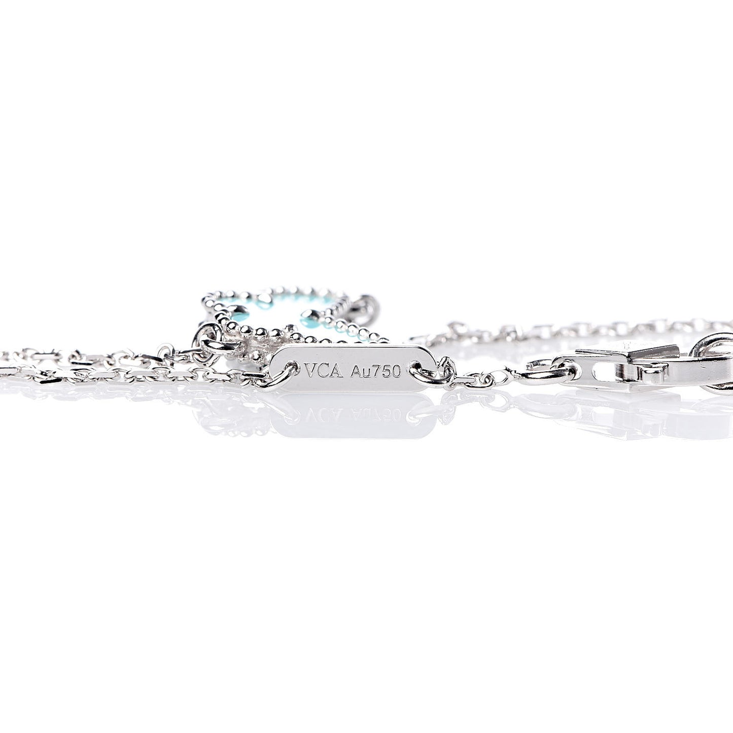 18K White Gold Turquoise Sweet Alhambra Butterfly Bracelet