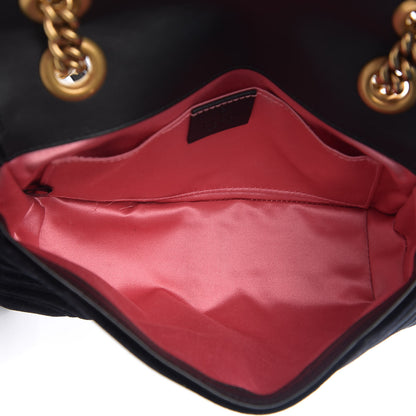 Gucci Velvet Matelasse Mini GG Marmont Shoulder Bag Black 4 of 9