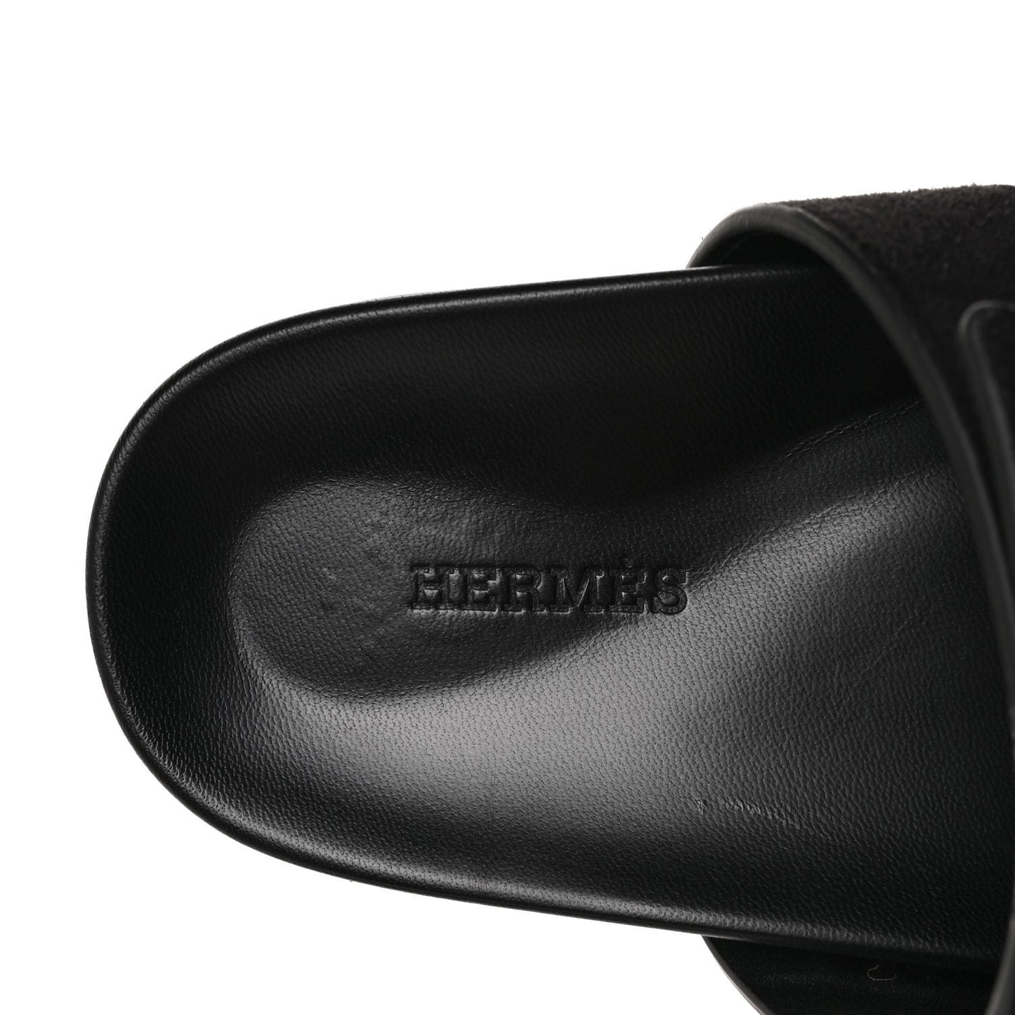 Suede Goatskin Womens Chypre Sandals 36.5 Black