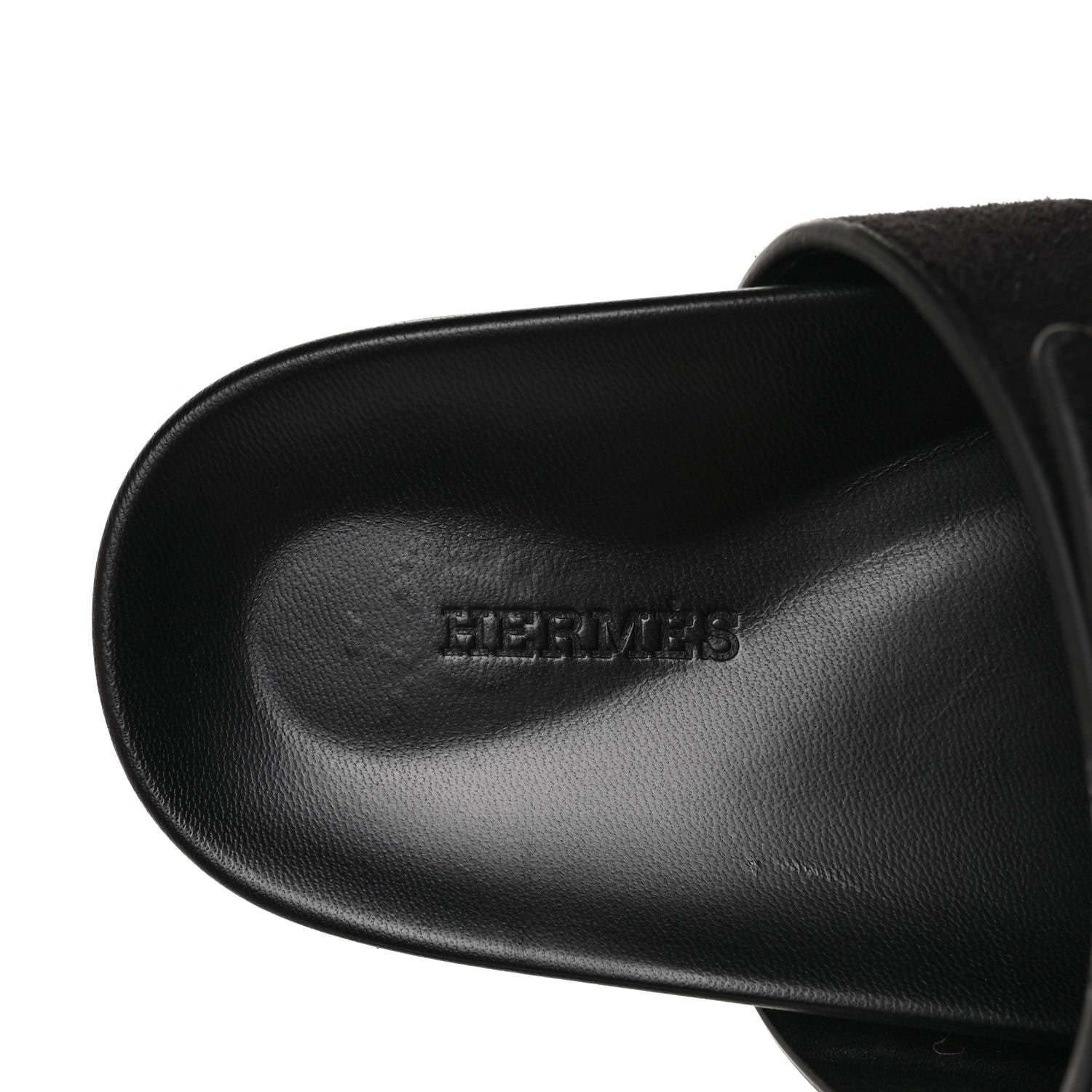 Hermes Suede Goatskin Womens Chypre Sandals 36.5 Black 7 of 9