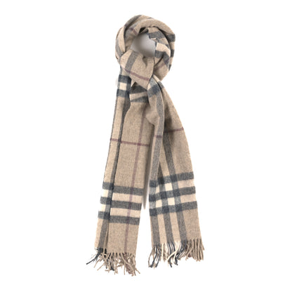 Burberry Wool Cashmere House Check Fringe Scarf 1 of 3