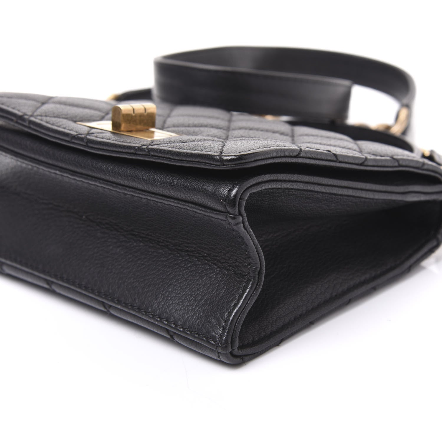 Chanel Goatskin Quilted Small Rita Top Handle Flap Black 6 of 9