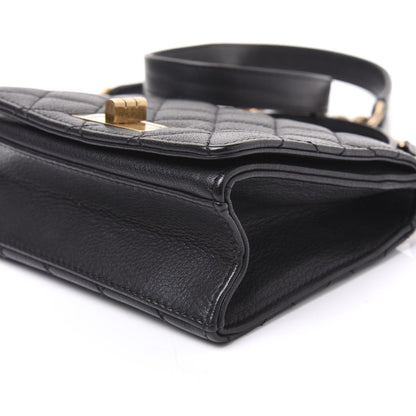 Chanel Goatskin Quilted Small Rita Top Handle Flap Black 6 of 9