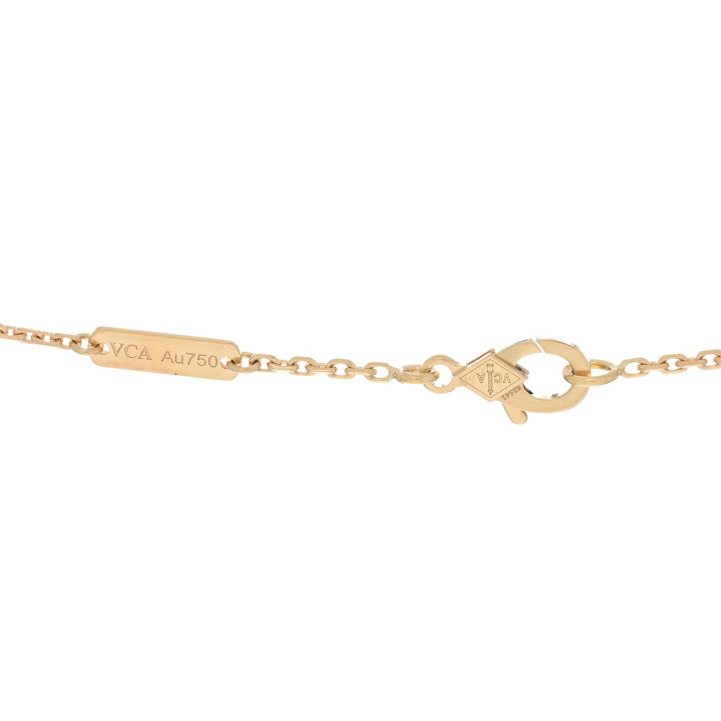 18K Yellow Gold Diamond Small Perlee Clovers Pendant Necklace
