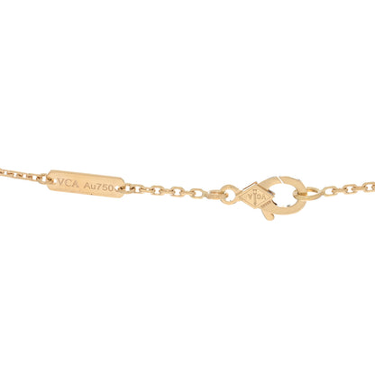 Van Cleef & Arpels 18K Yellow Gold Diamond Small Perlee Clovers Pendant Necklace 4 of 4