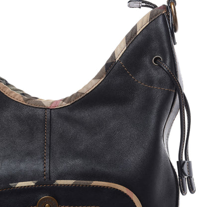 Burberry Calfskin Check Hobo Brown 14 of 14