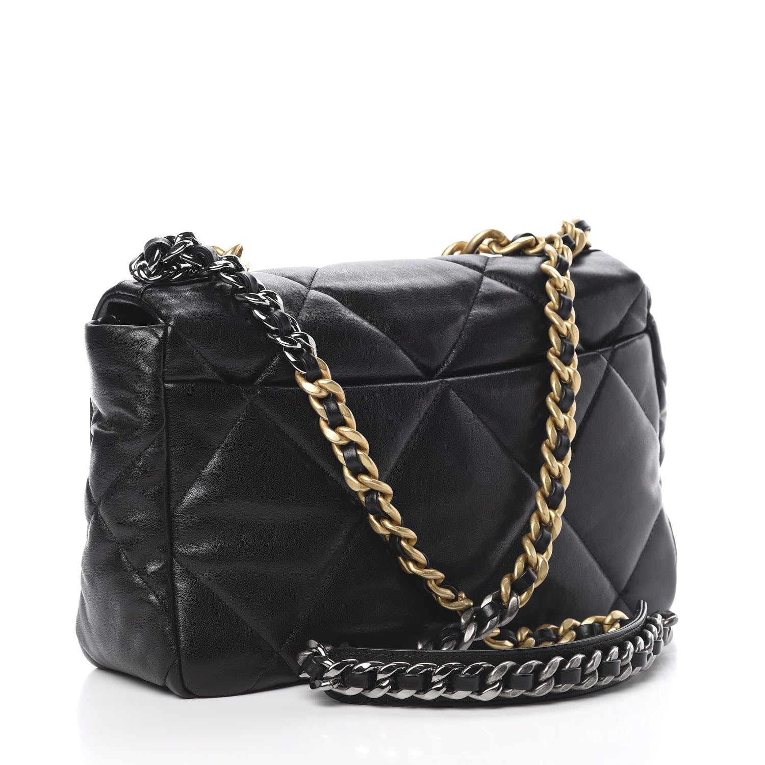 Chanel Goatskin Quilted Large 19 Flap Black 4 of 12