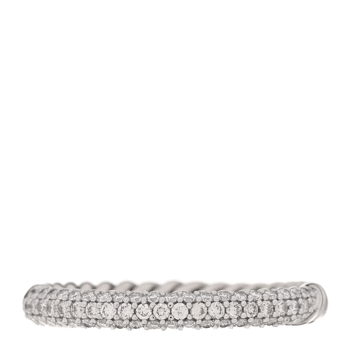 David Yurman Sterling Silver Diamond Petite Pave Band Ring 60 9 1 of 5
