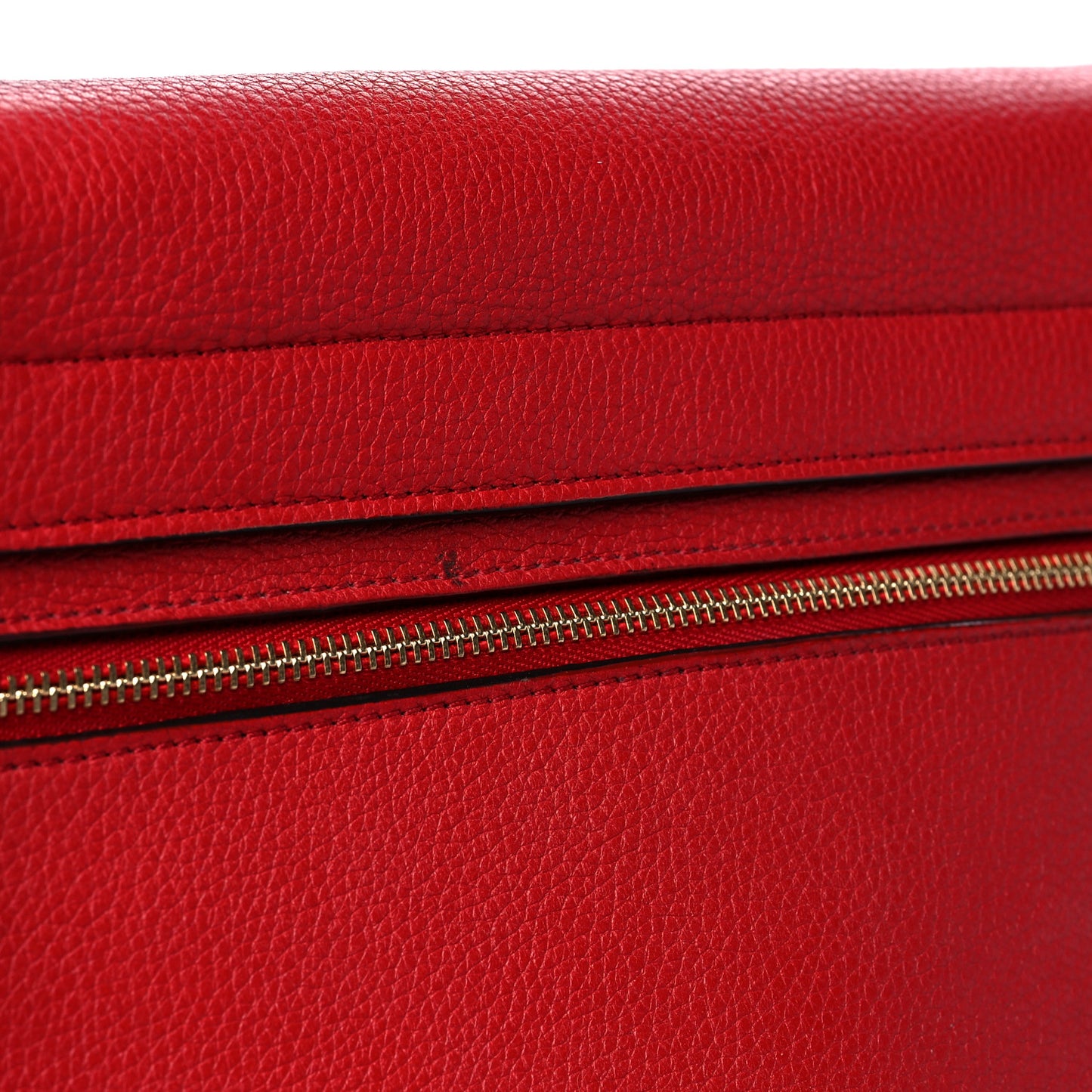 Drummed Calfskin Suede Medium Trapeze Coquelicot