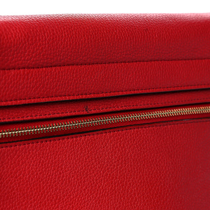 Celine Drummed Calfskin Suede Medium Trapeze Coquelicot 19 of 19