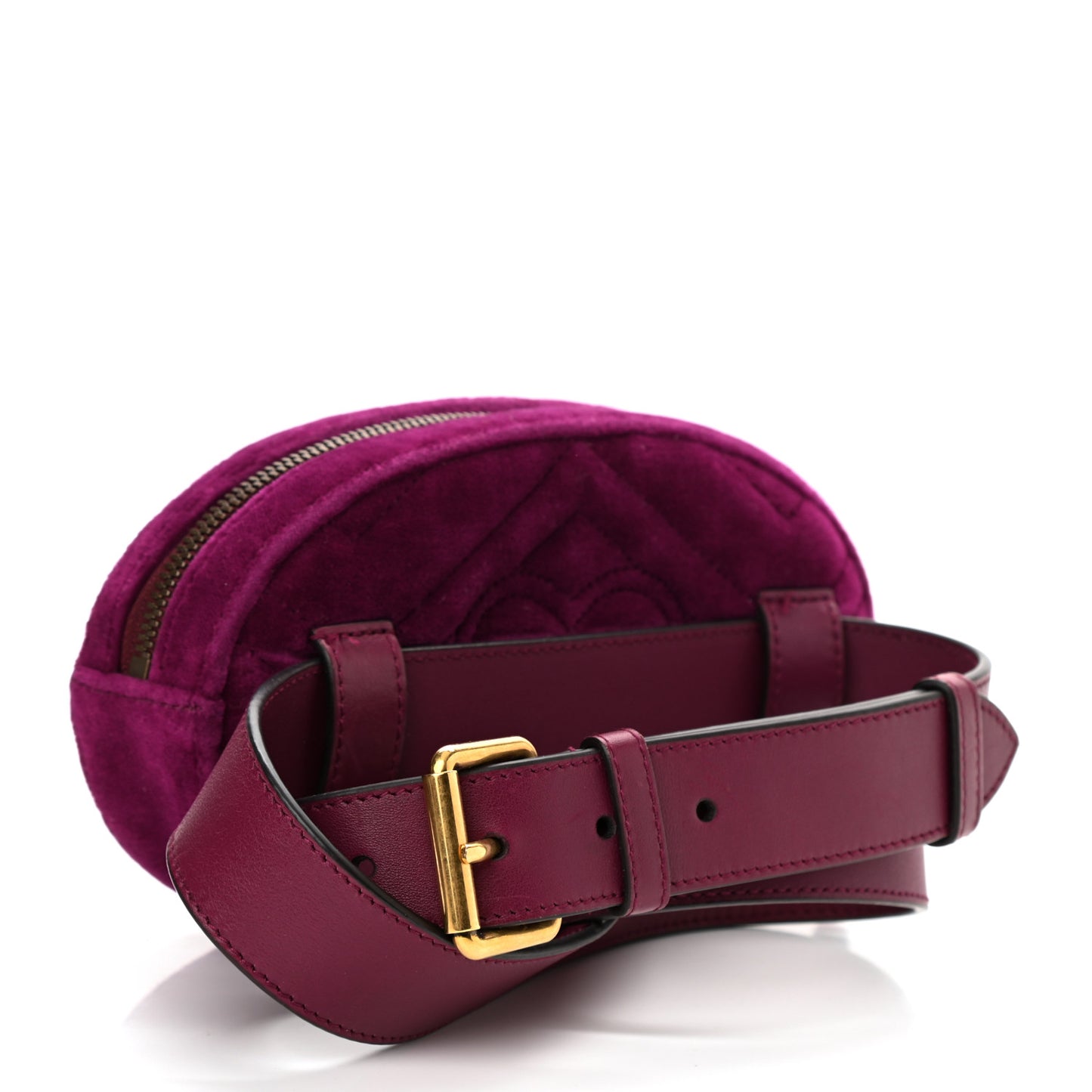 Velvet Matelasse GG Marmont Belt Bag 85 34 Fuchsia Violet Cyclamen