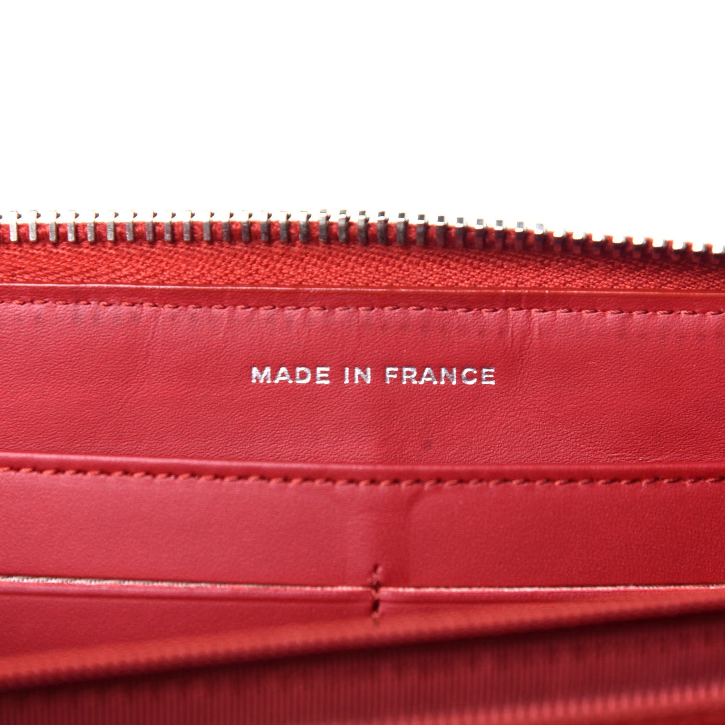 Caviar Quilted Large Gusset Zip Around Wallet Red