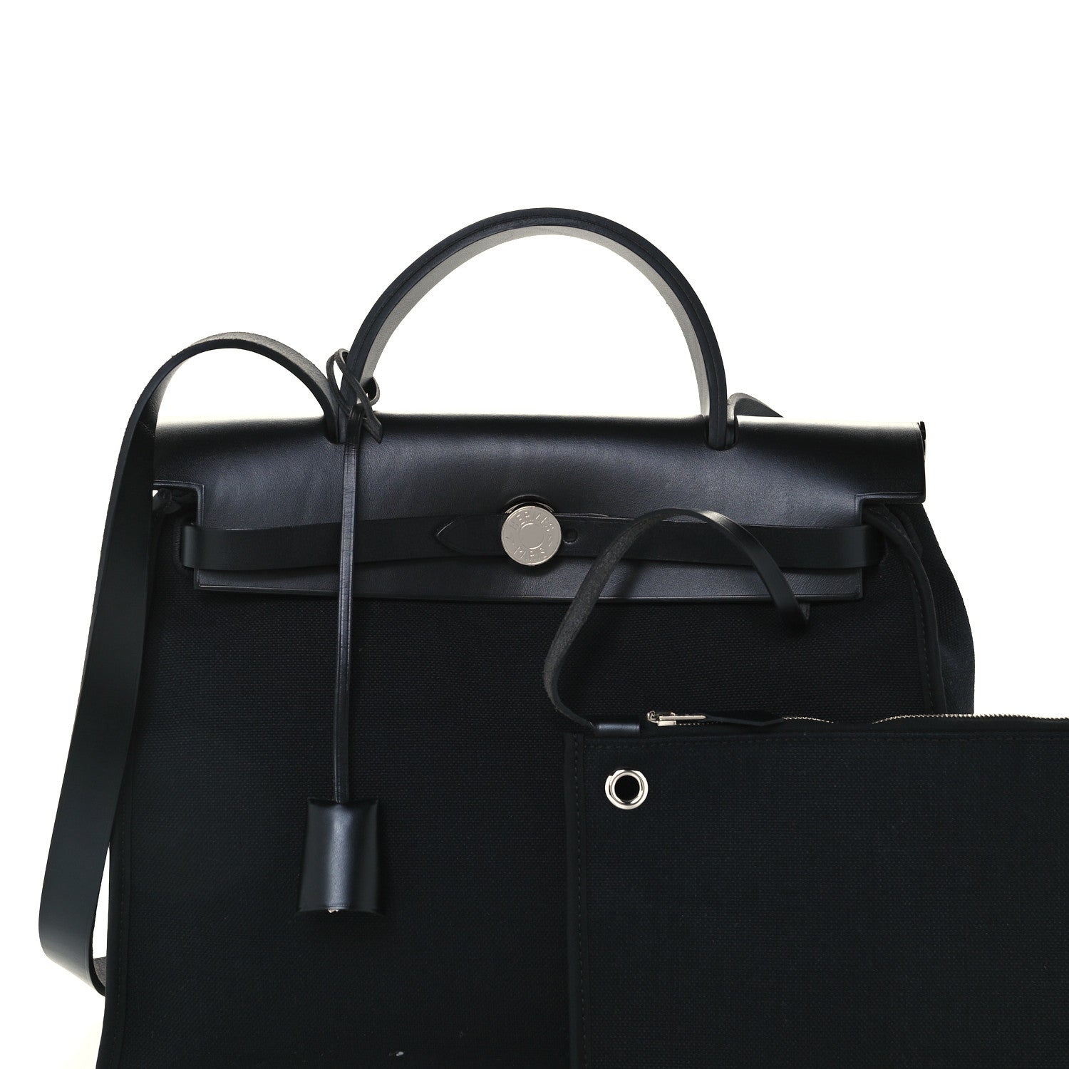 Hermes Military Toile Vache Hunter Herbag Zip PM 31 Black 8 of 10