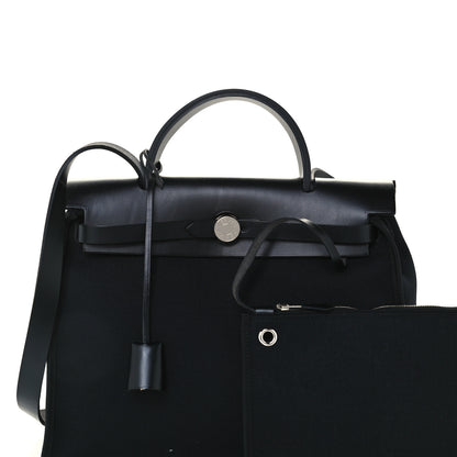 Hermes Military Toile Vache Hunter Herbag Zip PM 31 Black 8 of 10