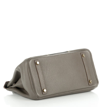 Hermes Taurillon Clemence Lizard Club Birkin 30 Etain Graphite 3 of 7
