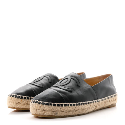 Chanel Lambskin CC Espadrilles 38 Black 4 of 11