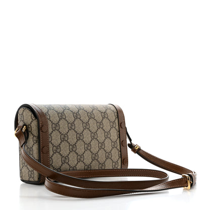 Gucci GG Supreme Monogram Mini Horsebit 1955 Shoulder Bag Beige Brown Sugar 2 of 10