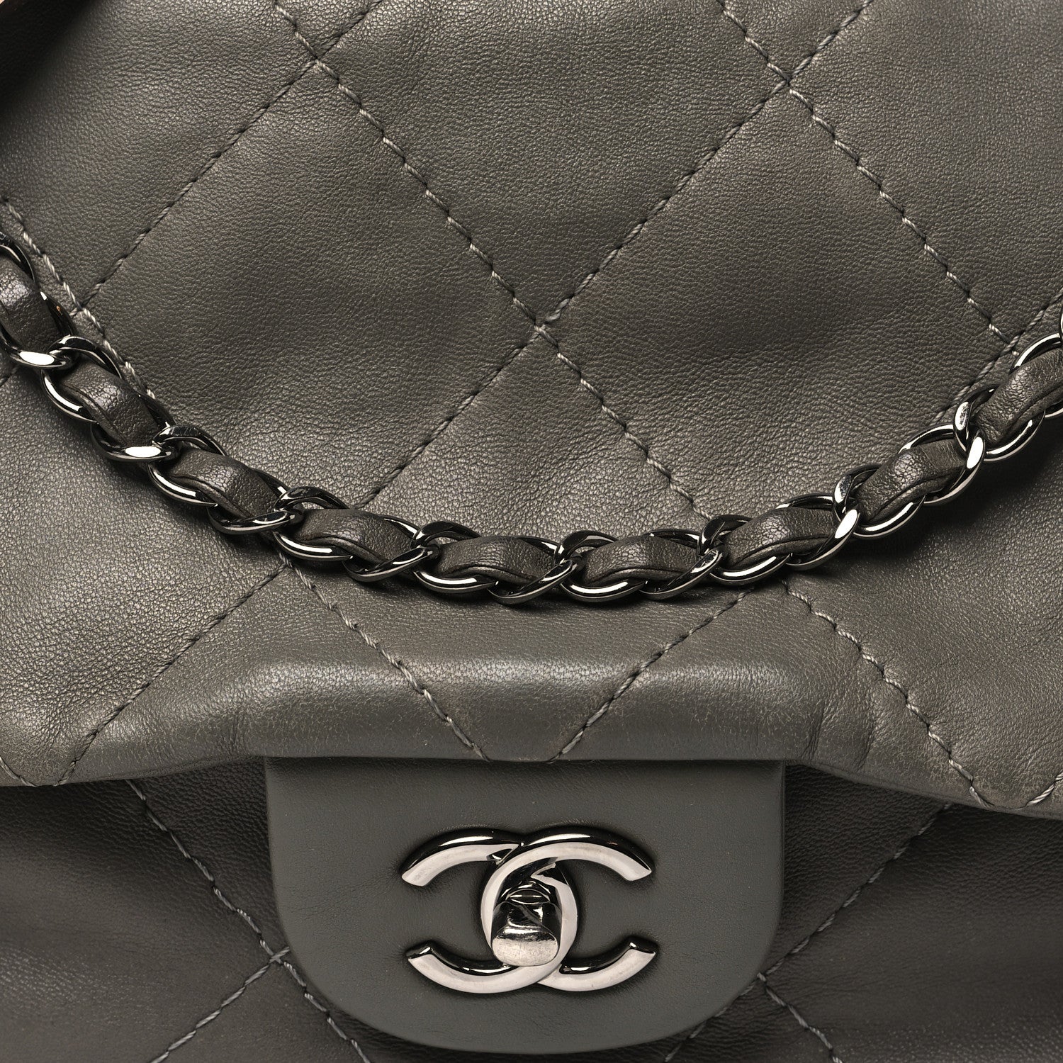 Chanel Calfskin Country Chic Cross Body Flap Grey 8 of 10