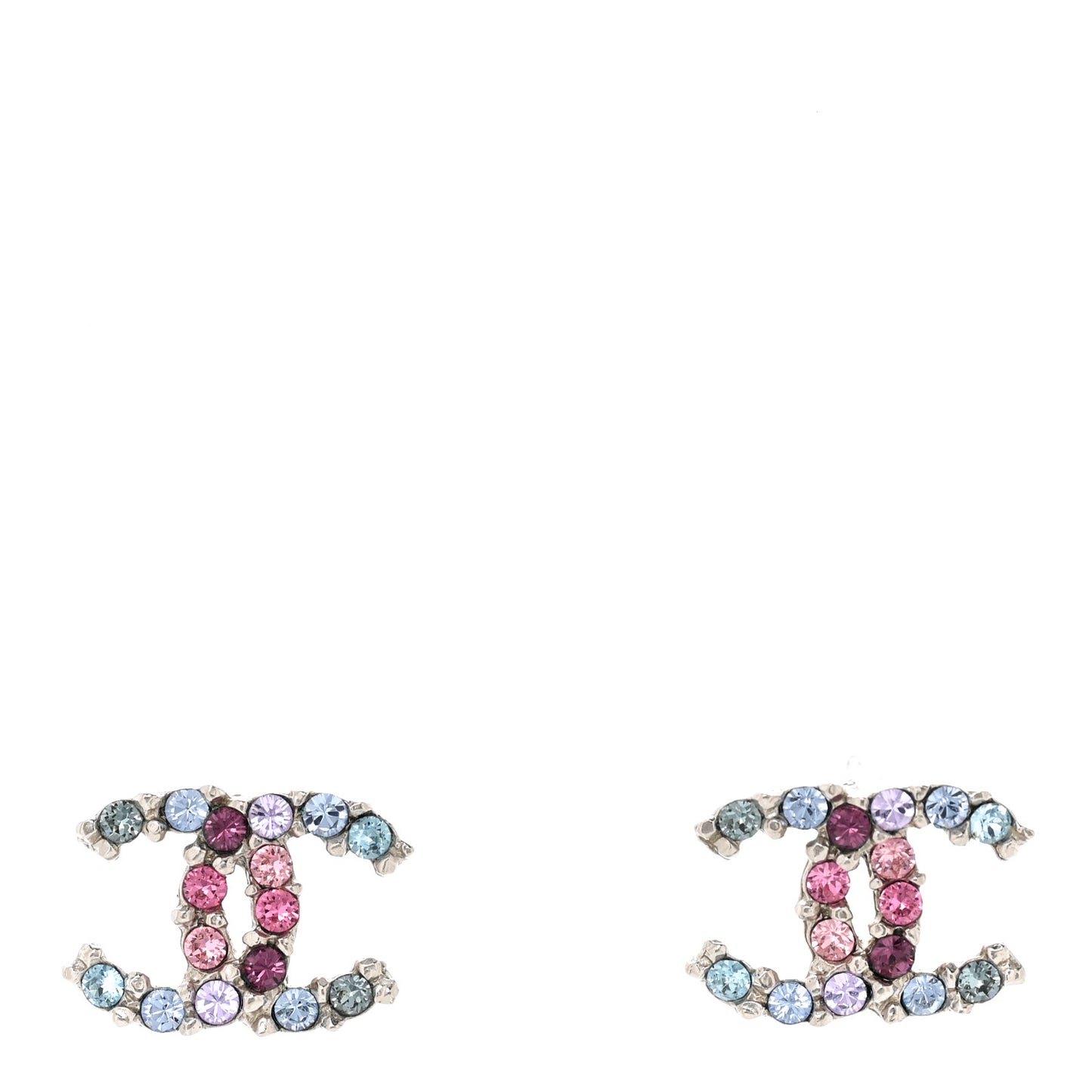 Crystal CC Earrings Silver Multicolor