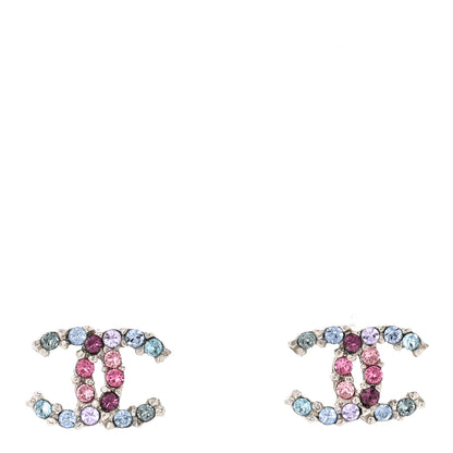 Chanel Crystal CC Earrings Silver Multicolor 1 of 5