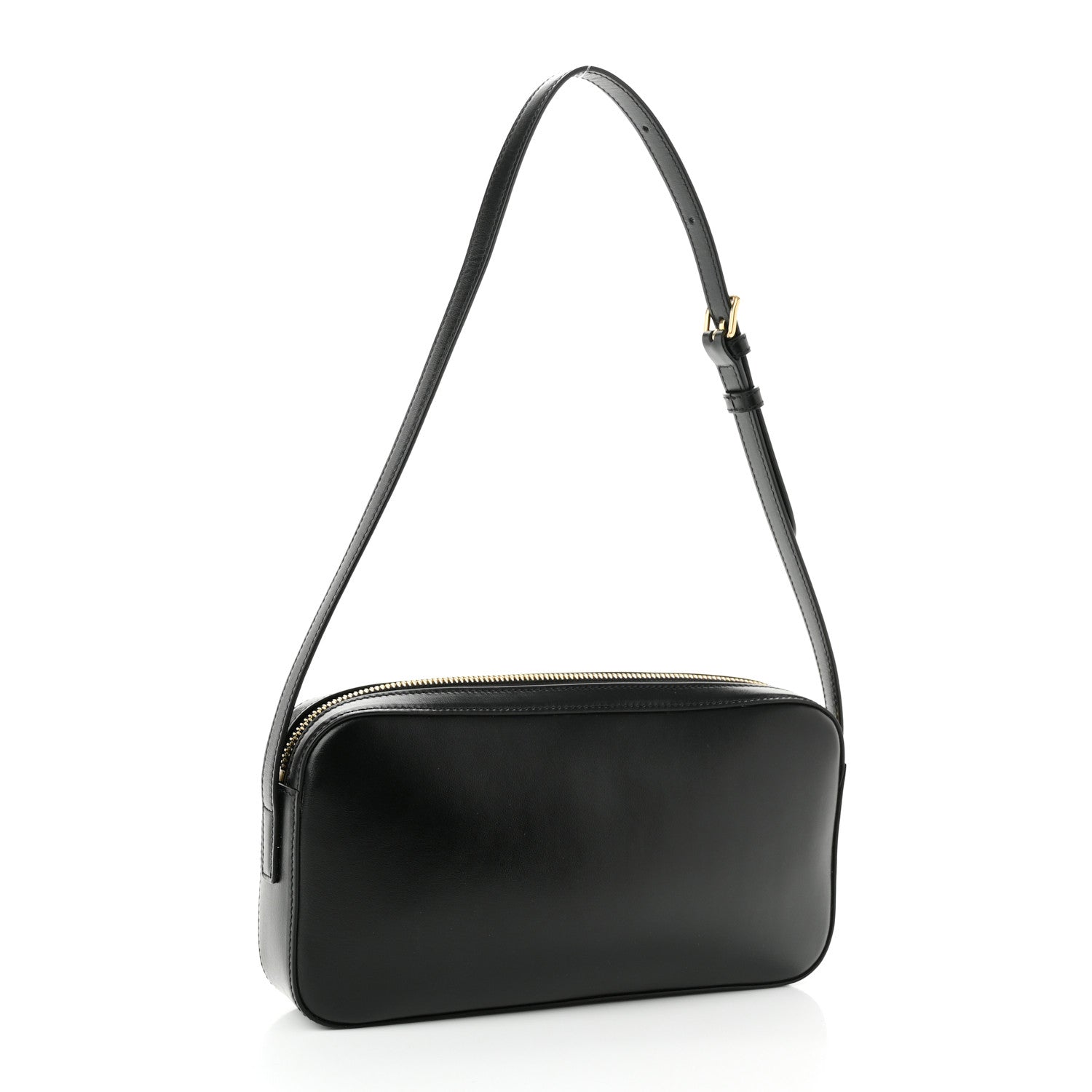 Celine Smooth Calfskin Cuir Triomphe Camera Shoulder Bag Black 2 of 8