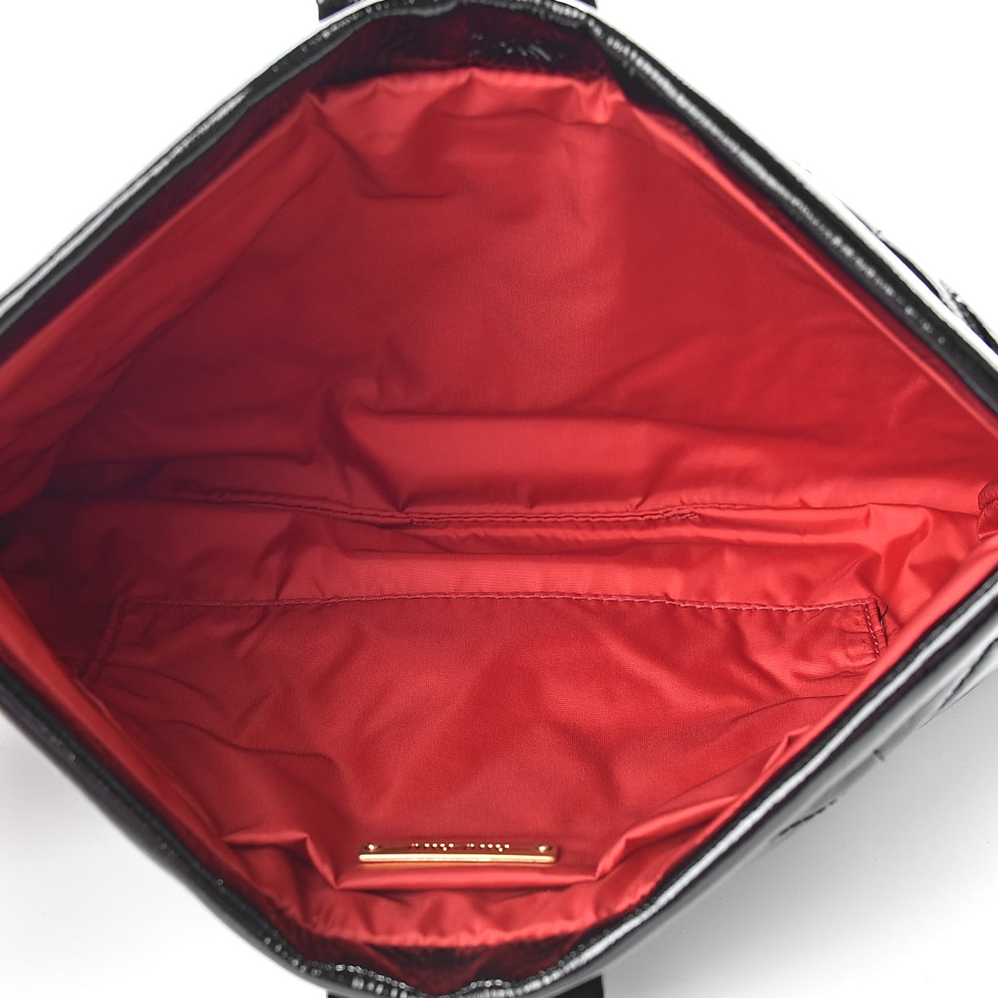 Patent Quilted Clutch Black