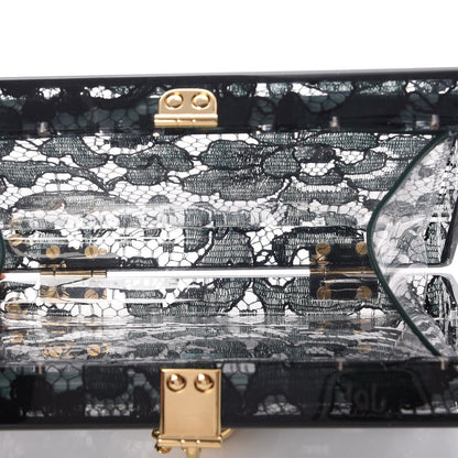 Dolce & Gabbana Plexiglass Lace Dolce Box Clutch Dark Green 5 of 6