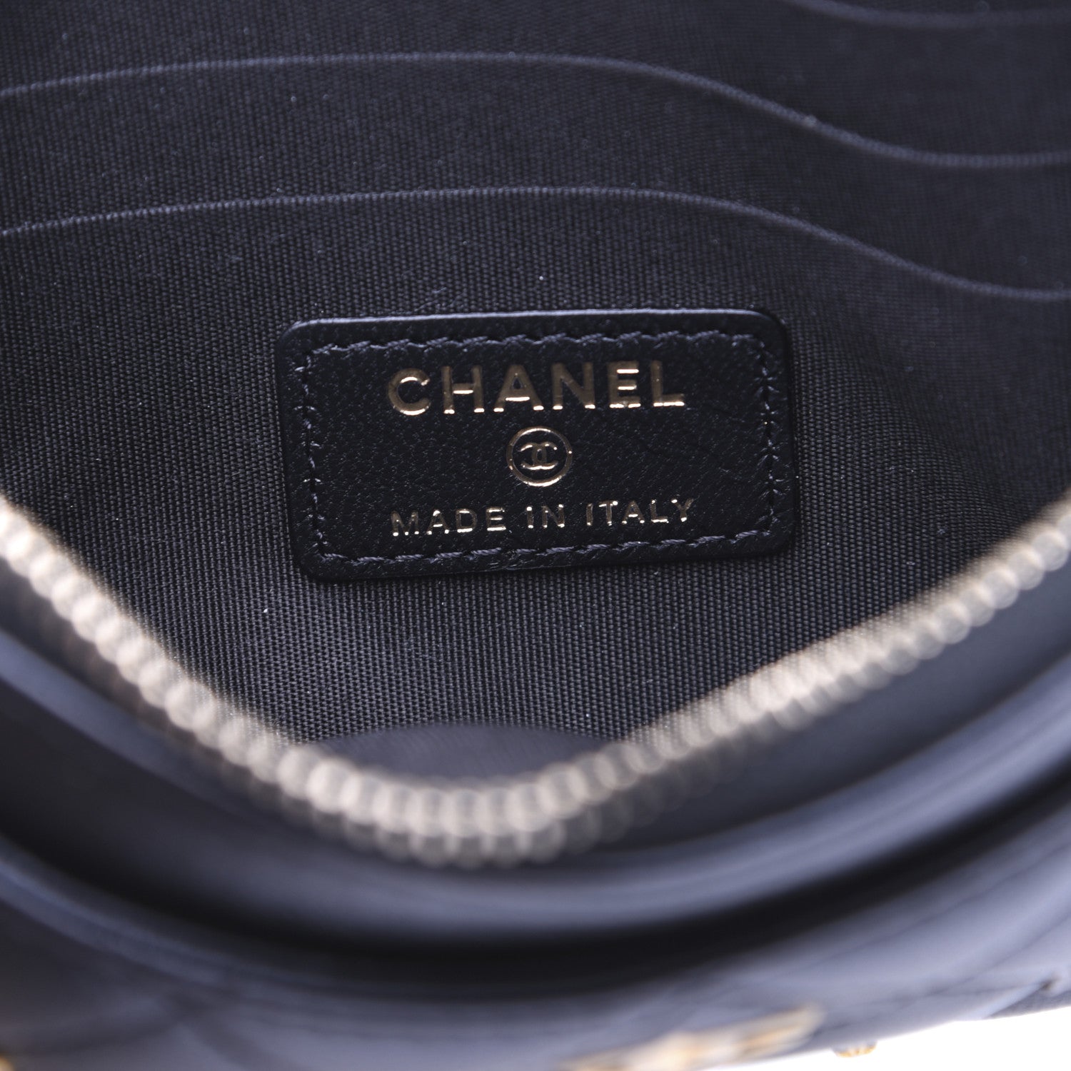 Chanel Lambskin Quilted Lucky Charms Classic Zip Pouch Black 8 of 11