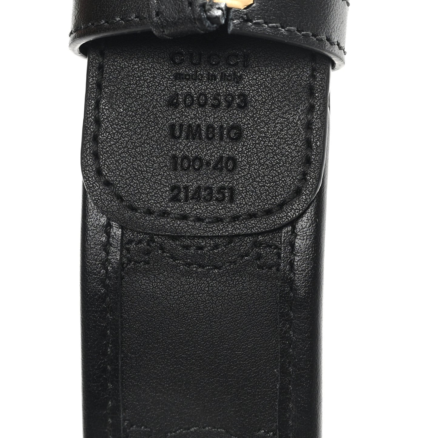 Calfskin GG Matelasse Belt 100 40 Black