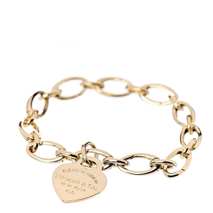 Tiffany 18K Yellow Gold Clasping Link Return to Heart Charm Bracelet 1 of 5