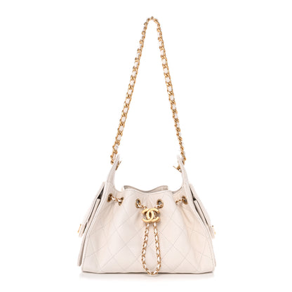 Chanel Caviar Quilted Mini Chanel 25 Handbag White 1 of 10