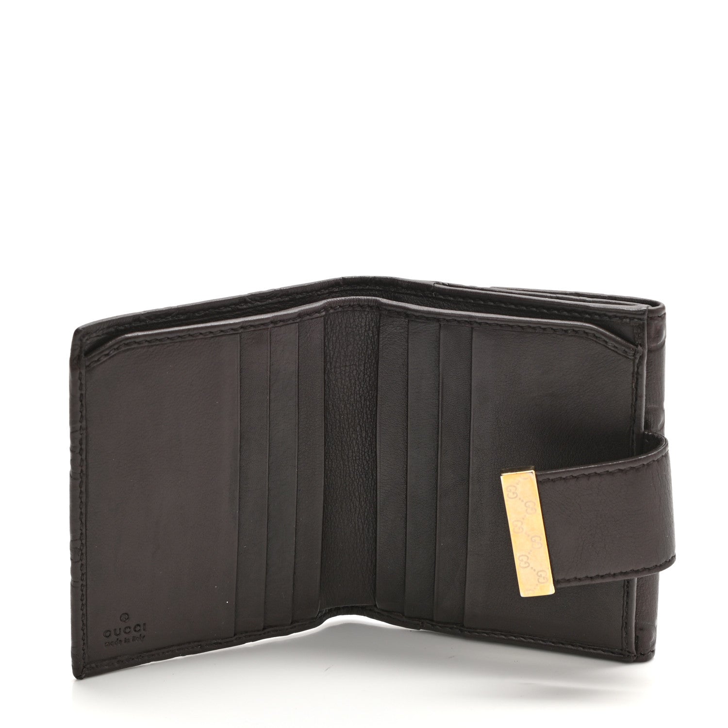 Gucci Guccissima Icon Bar French Wallet Dark Brown 9 of 14