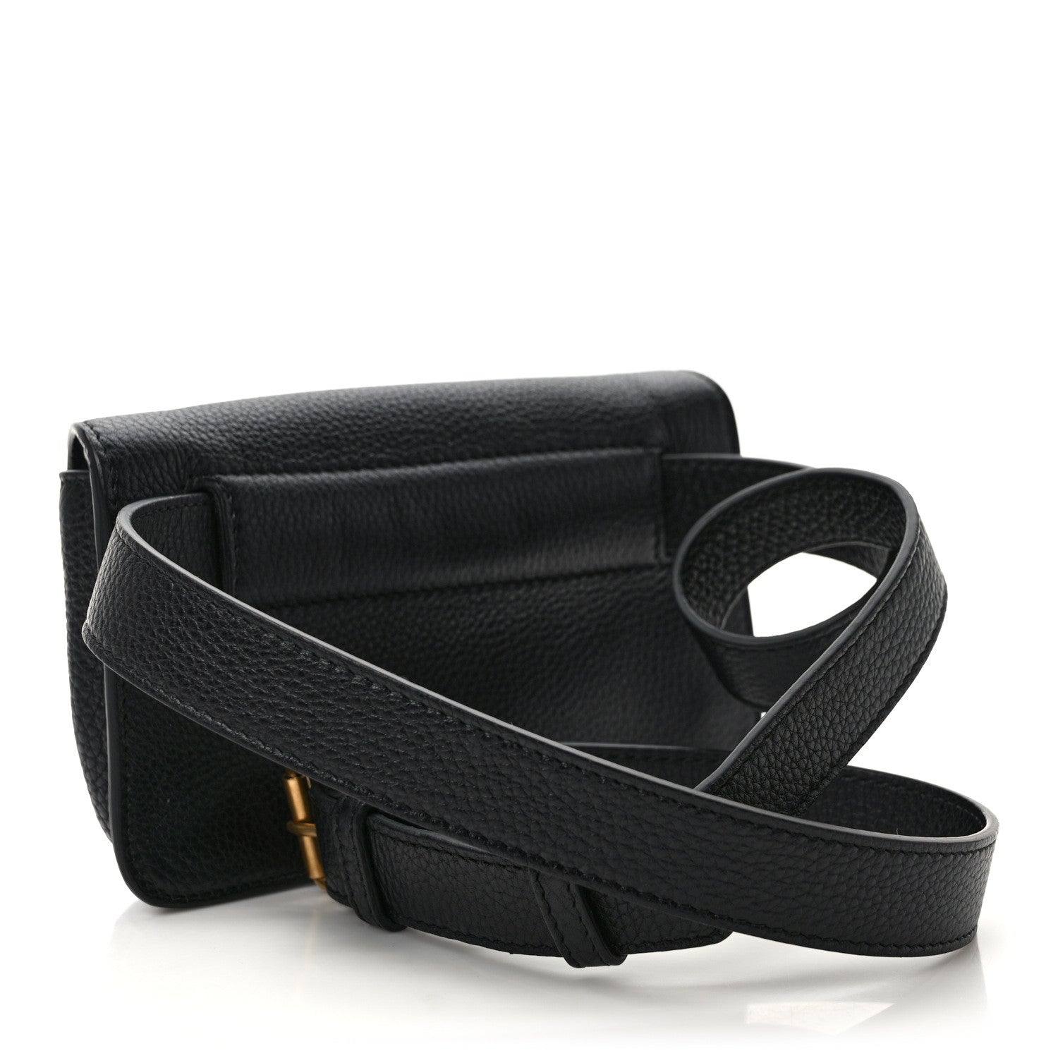 Gucci Pebbled Calfskin Soho Flap Belt Bag Black 3 of 9