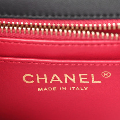 Chanel Lambskin Quilted Mini Sweet Camellia Flap Black 6 of 10