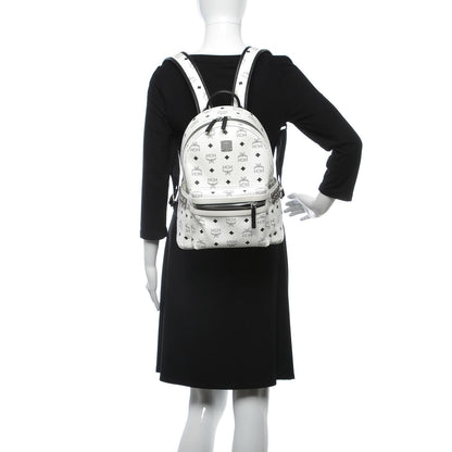 MCM Visetos Small Side Stud Stark Backpack White 2 of 9